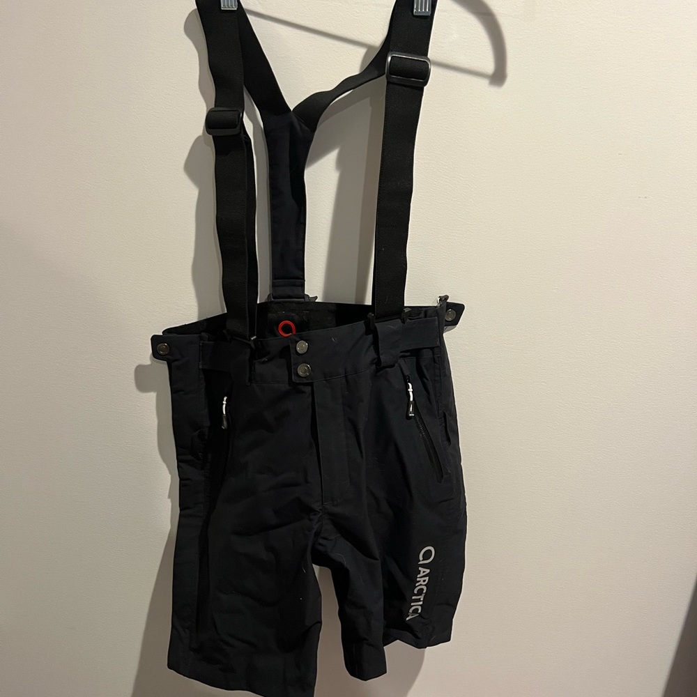 Black Youth Soft shell Shorts with Suspenders-side zipper